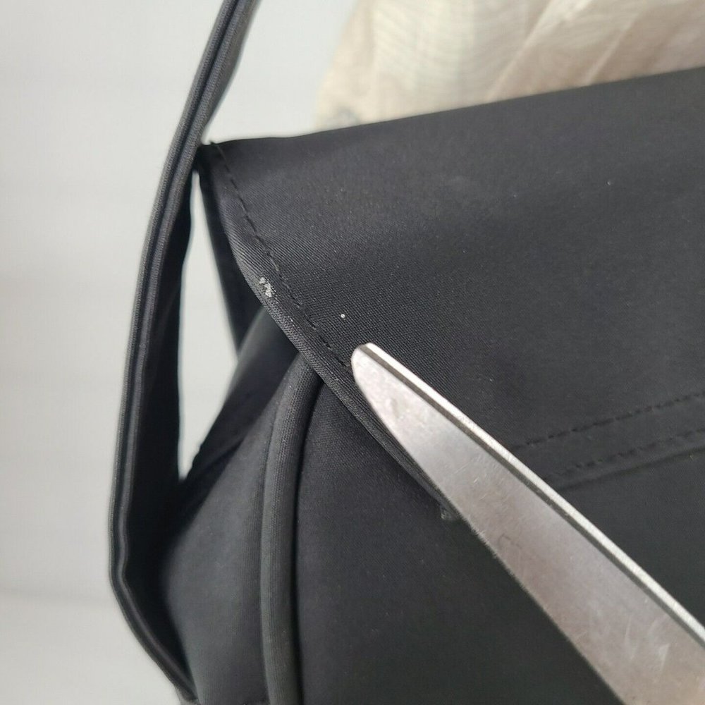 Lancome Paris Womens Single Strap Purse Tote Travel Bag Charcoal Black - Picture 7 of 10